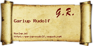 Gariup Rudolf névjegykártya